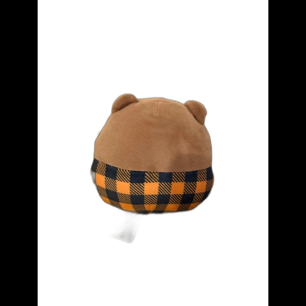 Squishmallow Omar the Bear Orange Plaid Shirt